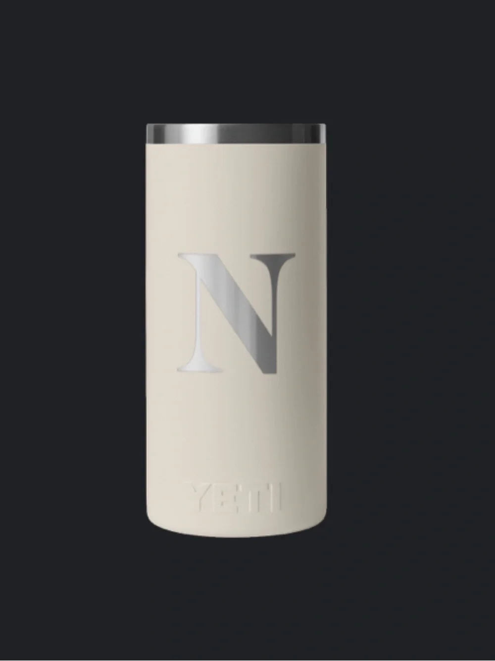 Yeti Cream Tumbler with Silver 'N' Monogram